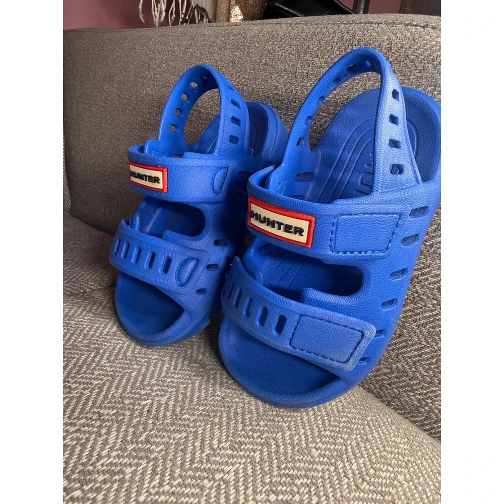 Hunter Little Kids Dottie Slingback Blue EVA Casual Flat Sandals HKDOTTIE US 8